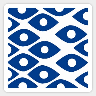 Blue and White Fish Eye Pattern Sticker